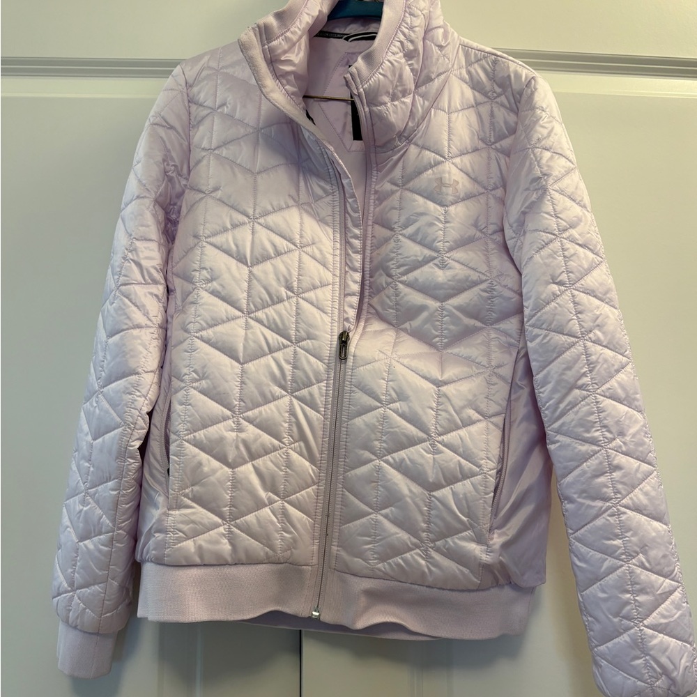 Under Armour Pink Puffer Jacket with Quilted Design